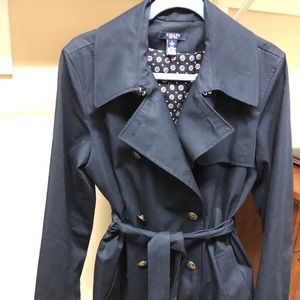 Double breasted Navy Blue Short trench coat!